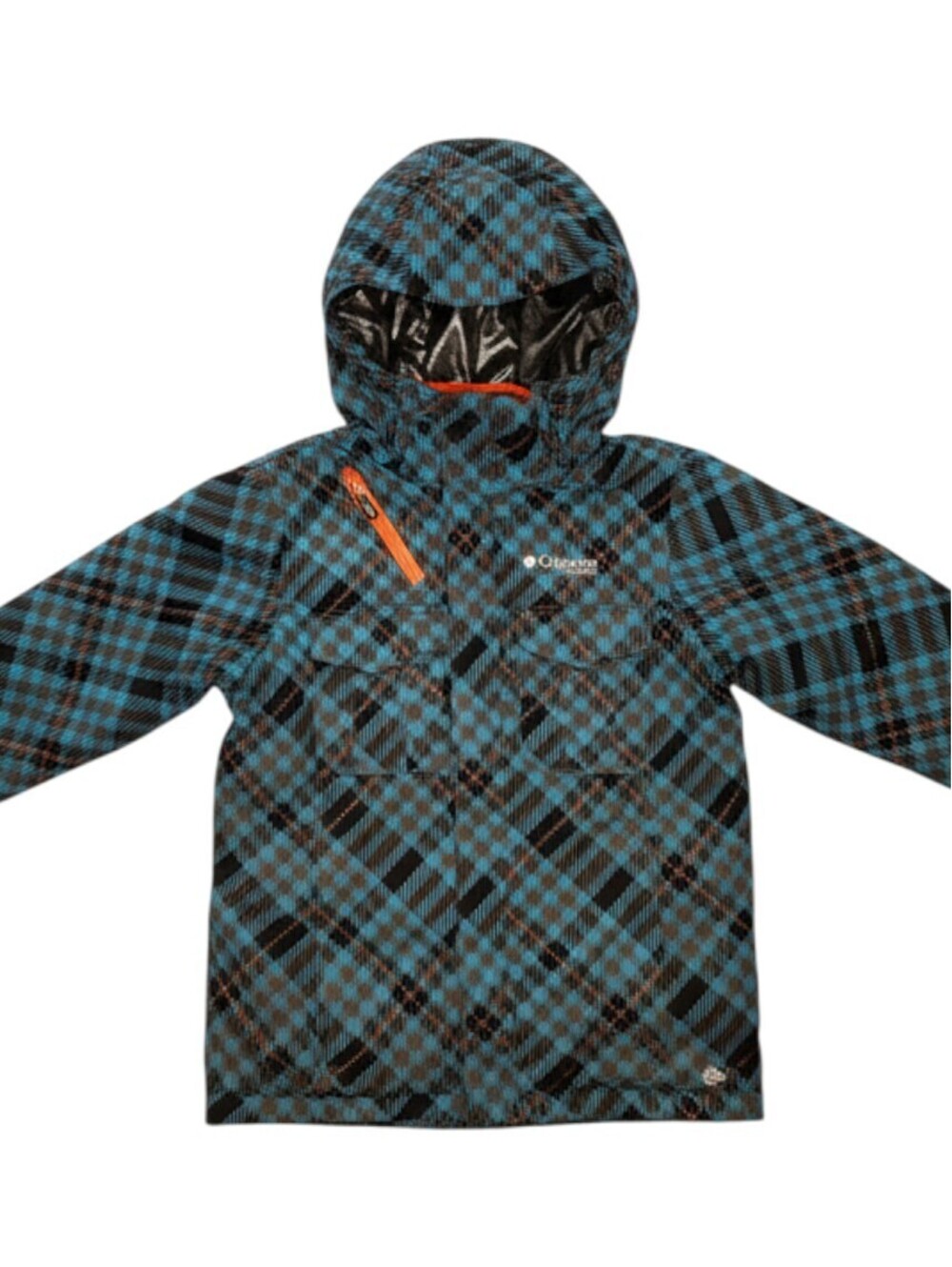 Columbia Kids' Blue and Black Plaid Omni-Heat Titanium Jacket Size 6